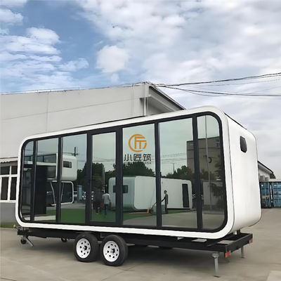 High-End Outdoor Prefabricated Wheeled Removable Apple Pods Modern Design Style Made of Steel