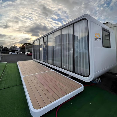 High-End Outdoor Prefabricated Wheeled Removable Apple Pods Modern Design Style Made of Steel
