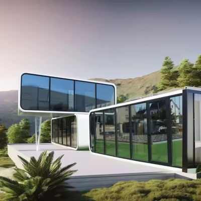 Expandable Modern Portable House Design | Contemporary Steel Framed Mid-century Container Homes with Smart Lock System