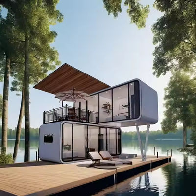 Expandable Modern Portable House Design | Contemporary Steel Framed Mid-century Container Homes with Smart Lock System