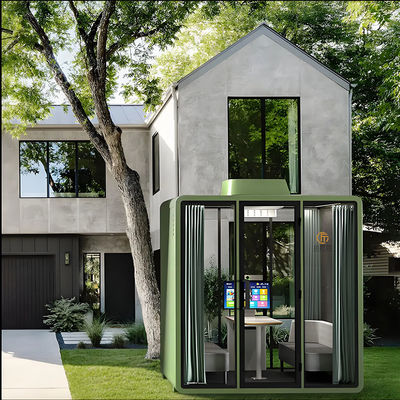 Modern Popular Apple Mobile Huts Prefabricated Office Building in Steel and Double Tempered Glass Easy Installation