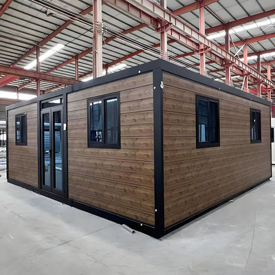 20-Foot Expandable Steel Container House Sandwich Panel Prefabricated Coffee Shop Container Expandable 40-Foot Option Available