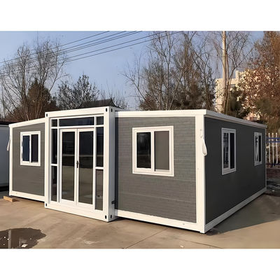 20-Foot Expandable Steel Container House Sandwich Panel Prefabricated Coffee Shop Container Expandable 40-Foot Option Available