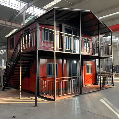 Double Storey 40ft 20ft Foldable Steel Mobile Prefabricated Villa Expandable 3 Bedroom House with Kitchen for Home Office Use