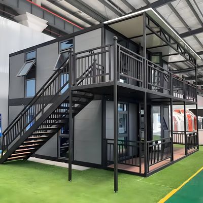 Double Storey 40ft 20ft Foldable Steel Mobile Prefabricated Villa Expandable 3 Bedroom House with Kitchen for Home Office Use