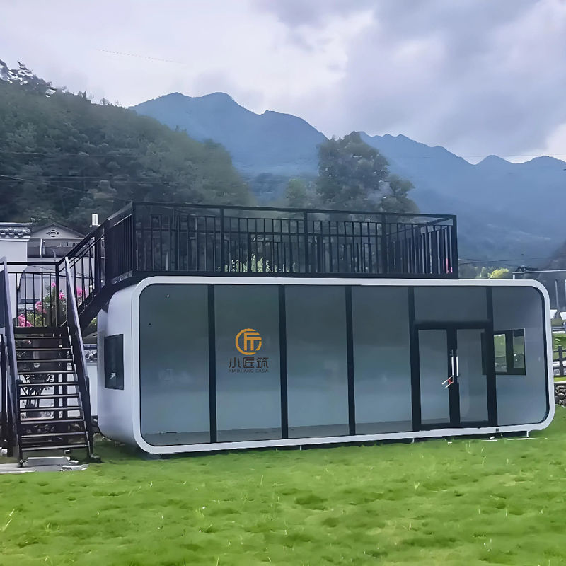 Modern Design Mobile Office Pod Prefab Tiny House with Apple Cabin Style Made From Steel